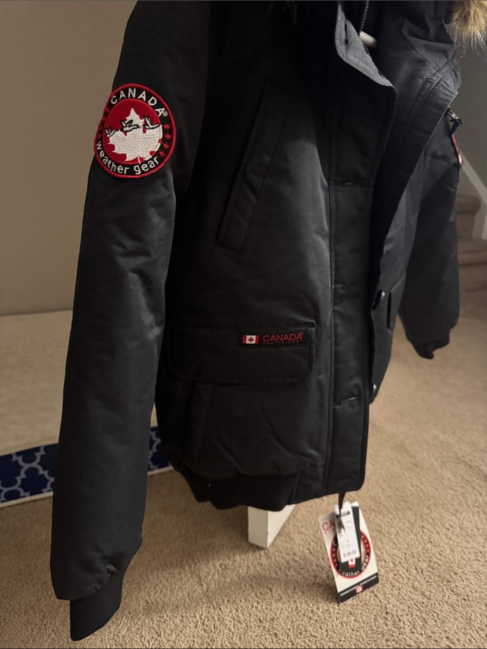 Canada Goose Women's Black Hooded Puffer Jacket with Fur Trim - Picture 4 of 15